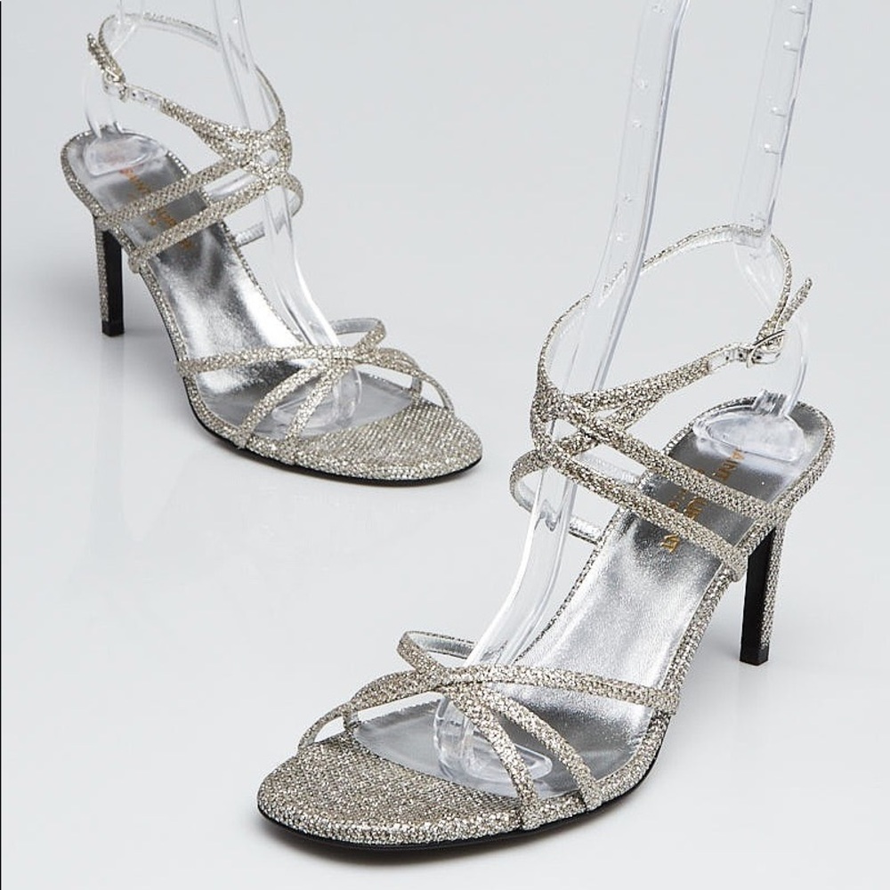 Saint Laurent Kate Astra Diamond Sandals Heels 39
